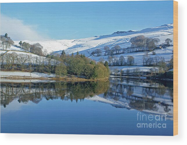 Winter Wood Print featuring the photograph Winter Reflections at Ladybower. by David Birchall