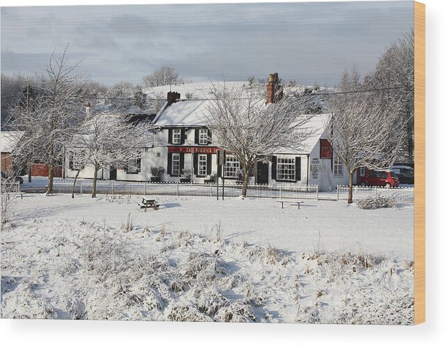 Inn Wood Print featuring the photograph Winter scene country pub by Bryan Attewell