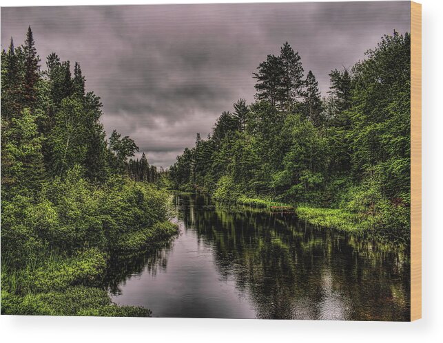 Upnorth Wood Print featuring the photograph Wisconsin River Headwaters by Dale Kauzlaric
