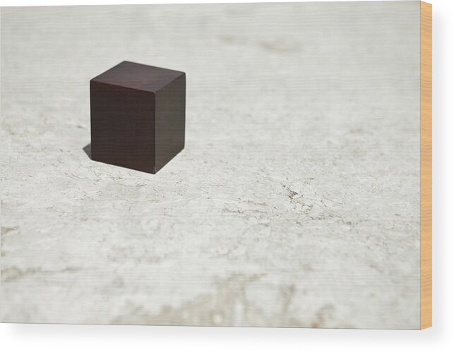 Réunion Wood Print featuring the photograph Wooden cube by PhotoAlto/Sandro Di Carlo Darsa