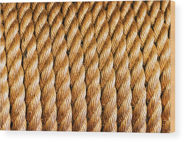 Around Wood Print featuring the photograph Woven Rope Pattern by Christi Kraft