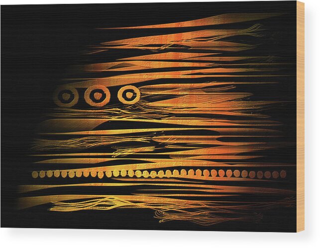 Abstract Wood Print featuring the digital art Wrapsody by Marina Flournoy