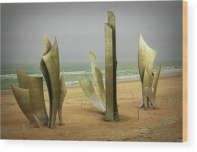 Ww2 Wood Print featuring the photograph WW2 Normandy Beach by Elf EVANS