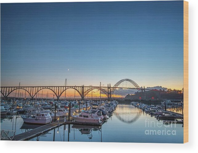Tuna Boat Wood Print featuring the photograph Yaquina Bay Sunset by Paul Quinn