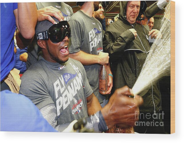 Championship Wood Print featuring the photograph Yasiel Puig by Jamie Squire
