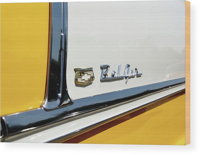 Chevy Bel Air Wood Print featuring the photograph Yellow Bel by Lens Art Photography By Larry Trager