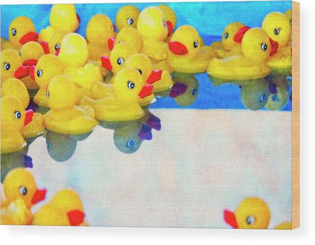 Yellow Duckies Wood Print featuring the photograph Yellow Duckies by Sandra Selle Rodriguez