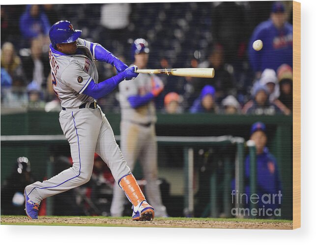Yoenis Cespedes Wood Print featuring the photograph Yoenis Cespedes and Juan Lagares by Patrick Mcdermott