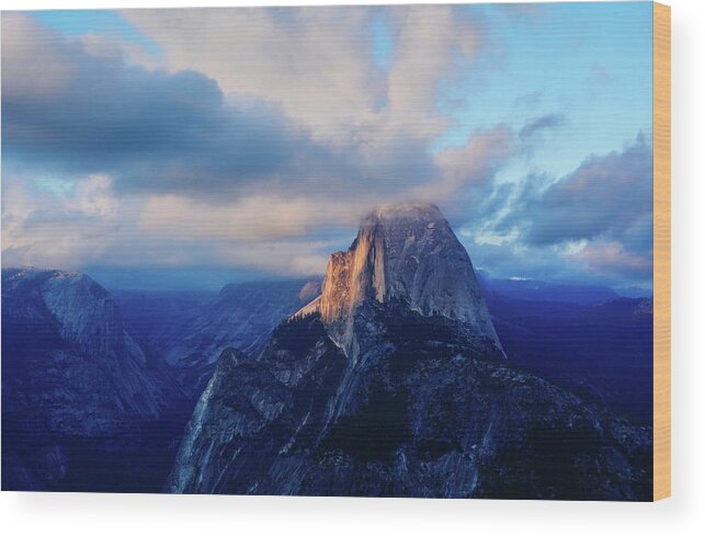 Yosemite National Park Wood Print featuring the photograph Yosemite Half Dome Sunset by Kyle Hanson