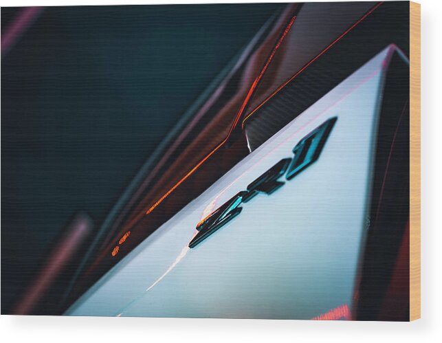 Zr1 Wood Print featuring the photograph ZR1 Perspective II by Lourry Legarde