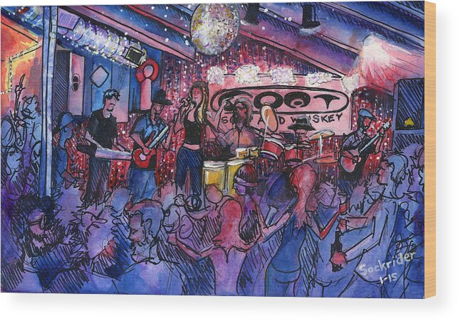 Funky Johnson Wood Print featuring the painting Funky Johnson at the GOAT #2 by David Sockrider