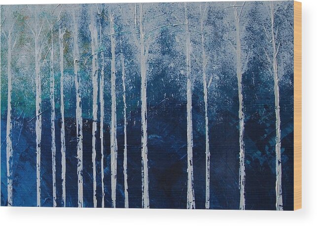 Snow Wood Print featuring the painting Shivver by Linda Bailey