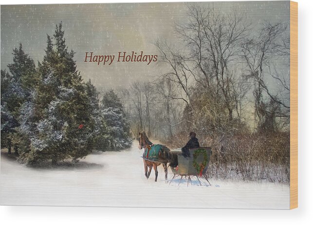 Horse Wood Print featuring the photograph The Christmas Sleigh #1 by Robin-Lee Vieira