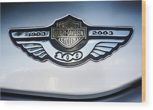 Harley Davidson Wood Print featuring the photograph 100 Years by Craig Wood