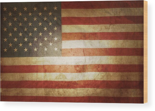 Flag Wood Print featuring the photograph American flag 69 by Les Cunliffe