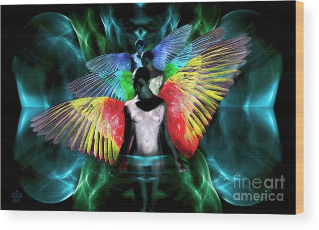  Digital Art Wood Print featuring the photograph Blue Angle by John Stephens
