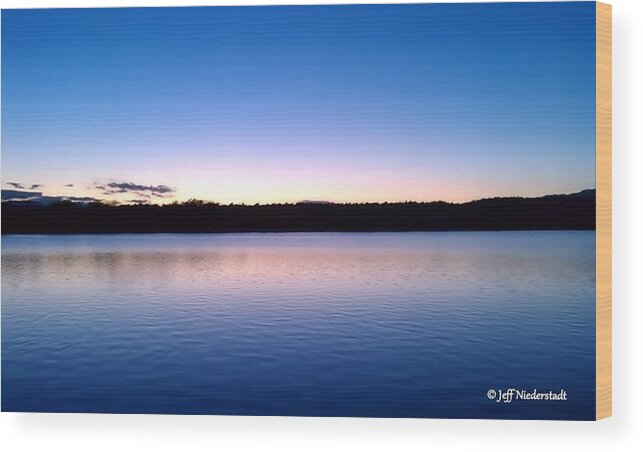 Landscapes Wood Print featuring the photograph Blue sunset by Jeff Niederstadt