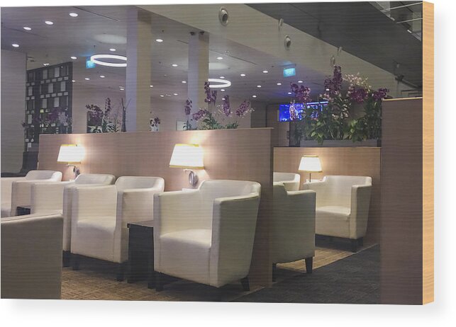 Empty Wood Print featuring the photograph Business Class Lounge by Abalcazar