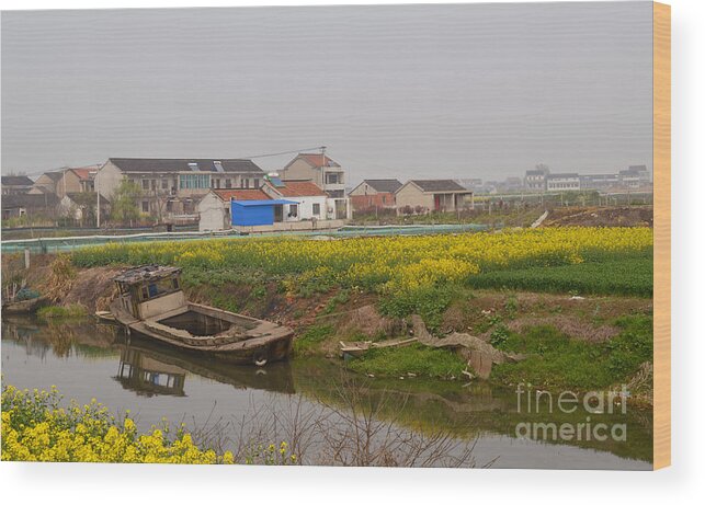 Photographs Wood Print featuring the photograph China's rural scenery by Hongtao Huang