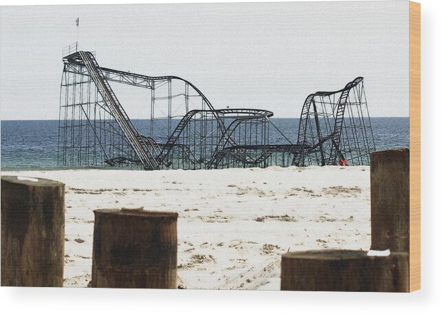 Rollercoaster Wood Print featuring the photograph Coaster of My Childhood by Mary Haber