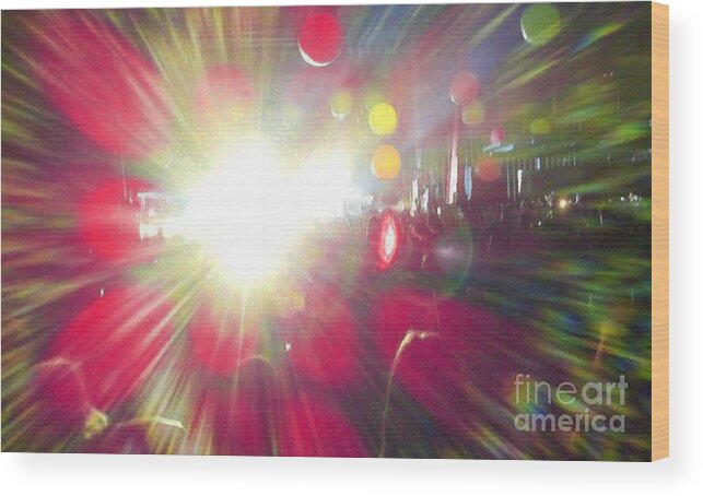 Music Wood Print featuring the photograph Concert Lights by Alys Caviness-Gober