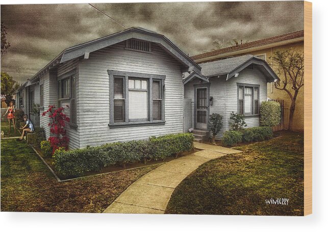 Long Beach Wood Print featuring the digital art Cottage Row no1 by Bob Winberry