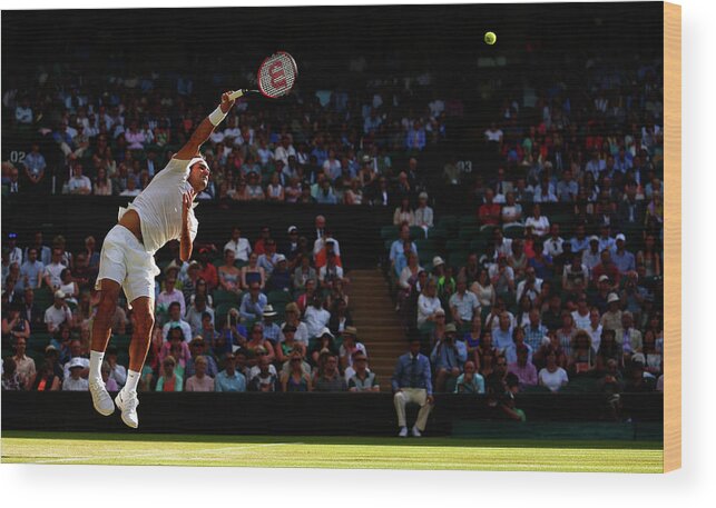 Tennis Wood Print featuring the photograph Day Seven The Championships - Wimbledon by Julian Finney