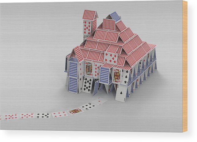 Architectural Wood Print featuring the photograph Detached House Of Cards by Ikon Images