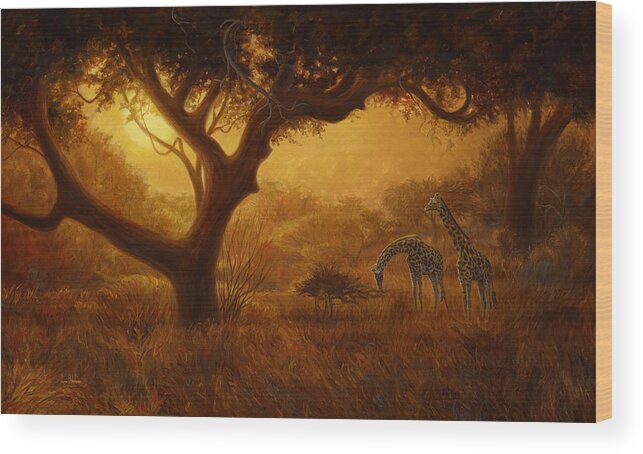 Africa Wood Print featuring the painting Dreamland by Lucie Bilodeau