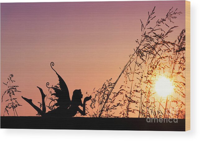 Dawn Wood Print featuring the photograph Fairy at the bottom of the Garden by Tim Gainey
