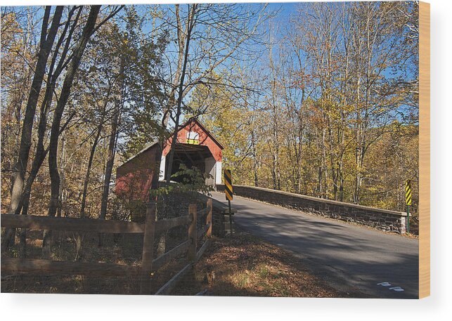 Frankenfield Covered Bridge Wood Print featuring the photograph Frankenfield by Elsa Santoro