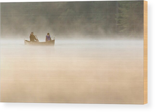 Fog Wood Print featuring the photograph Going to do some morning fishing by Vance Bell