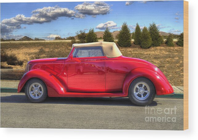 Classic Car Wood Print featuring the photograph Hot Red Car by Mathias 