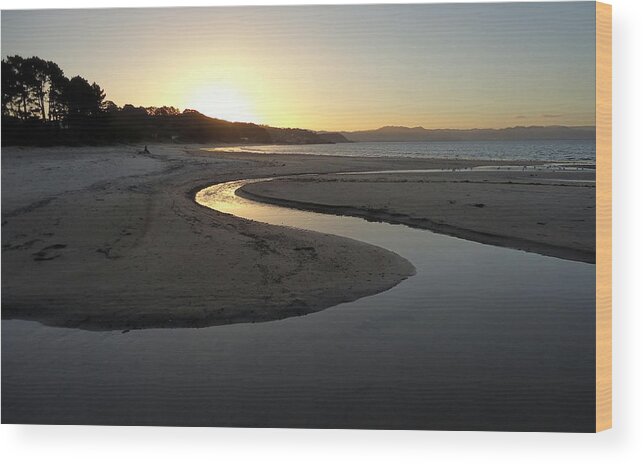 Kuaotunu Wood Print featuring the photograph Kuaotunu Sunset by Peter Mooyman