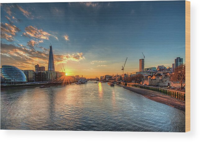Outdoors Wood Print featuring the photograph London Setting Sun by Vulture Labs