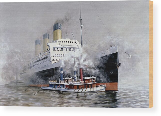 Ship Wood Print featuring the painting Making Way by Michael Swanson