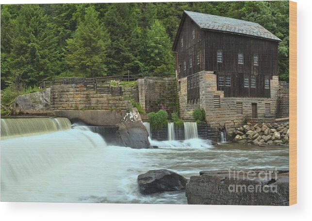 Mcconnells Mill State Park Wood Print featuring the photograph McConnells Mill State Park Spillway by Adam Jewell