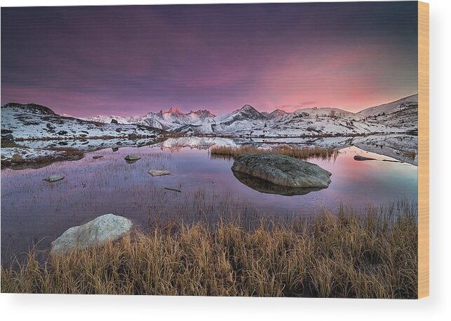 Mountains Wood Print featuring the photograph Mountainous Reflections by ?lvaro P?rez &
