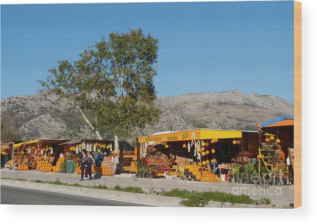 Fruit Wood Print featuring the photograph Orange Sellers - Opuzen - Croatia by Phil Banks