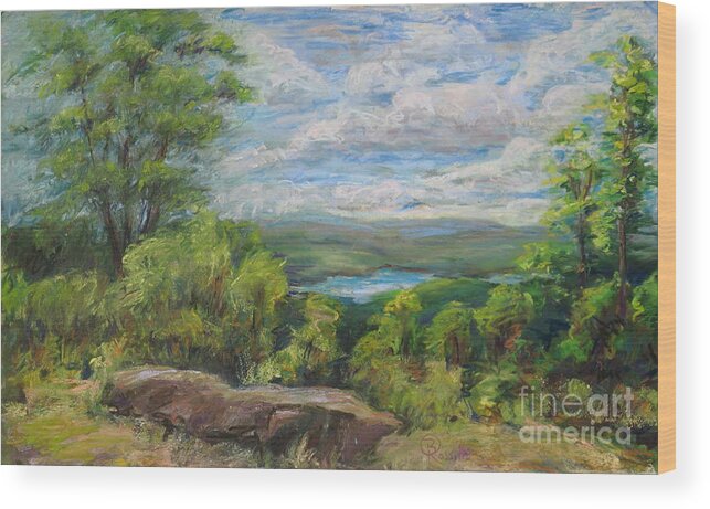 Art Wood Print featuring the painting Overlooking Lake Sunapee by B Rossitto