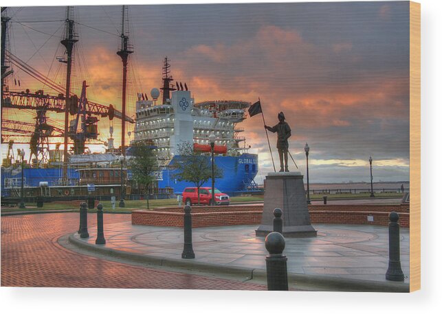 Maritime Wood Print featuring the photograph Plaza De luna by David Troxel