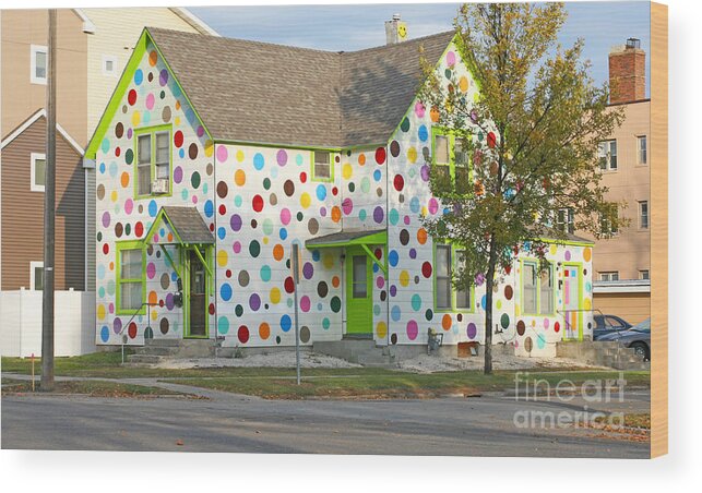 House Wood Print featuring the photograph Polka Dot House by Steve Augustin