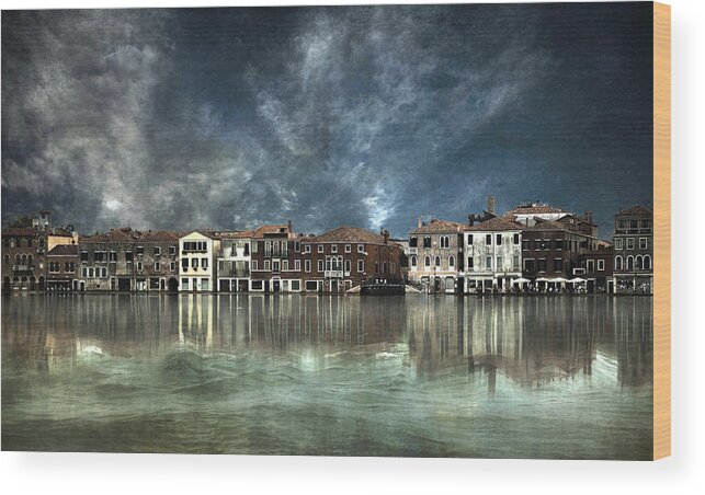 Architecture Wood Print featuring the photograph Reflections In Venice by Nieves. Bautista