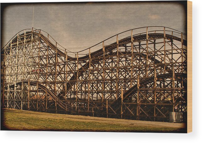 Puyallup Fair Wood Print featuring the photograph Roller coaster 1 by Ron Roberts