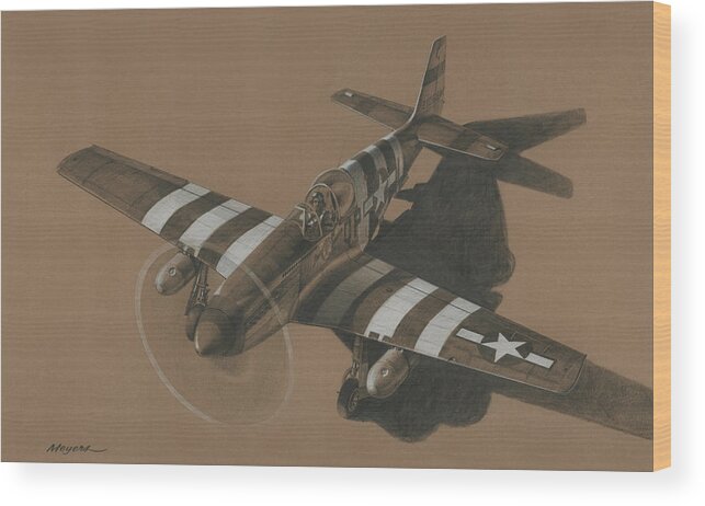 Aviation Art Wood Print featuring the drawing Salem Representative by Wade Meyers