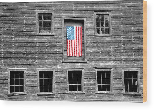 American Flag Wood Print featuring the photograph Stand Out by Cathy Kovarik