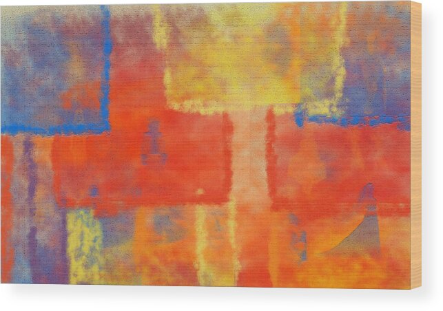 Abstract Wood Print featuring the painting Sunday by Christina Wedberg