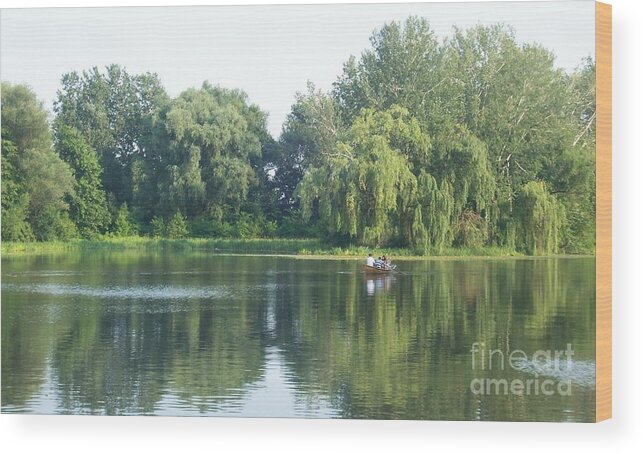  Wood Print featuring the photograph Trees in Lake by Nora Boghossian