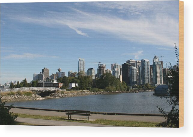 Vancouver Wood Print featuring the photograph Vancouver Skyline by Betty-Anne McDonald