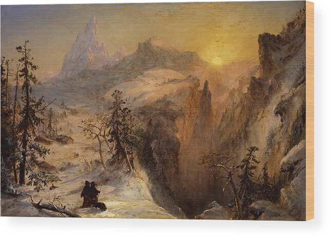 1860s Wood Print featuring the painting Winter in Switzerland by Jasper Francis Cropsey